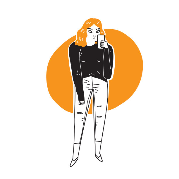 年轻漂亮的女人用手机拍照图片下载