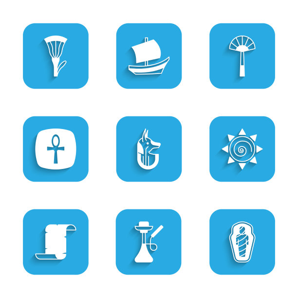 在石棺中设置埃及阿努比斯水烟木乃伊图片下载