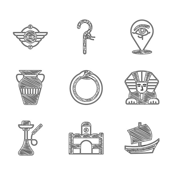 设置神奇的衔尾蛇象征埃及的房子图片下载