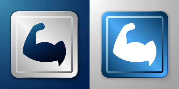 白色健美运动员展示他的肌肉图标图片下载