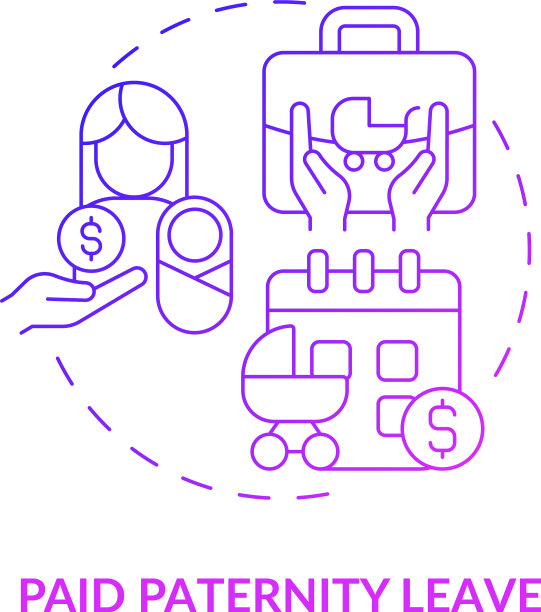 带薪陪产假概念图标图片下载