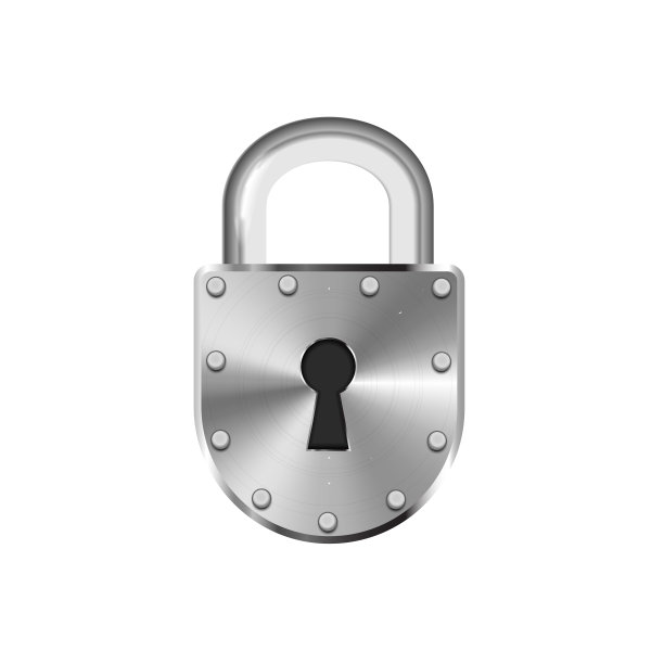 光滑的复古金属锁在白色图片下载