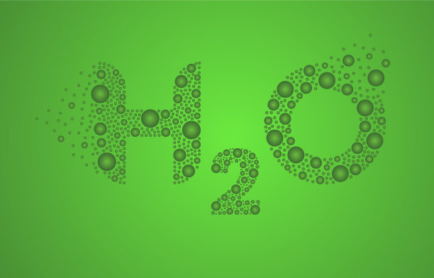 水分子水标志概念绿色气泡图标图片下载