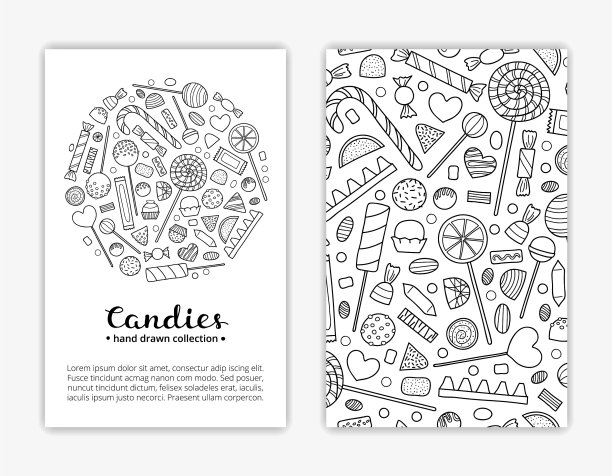 卡片模板手绘糖果图片下载
