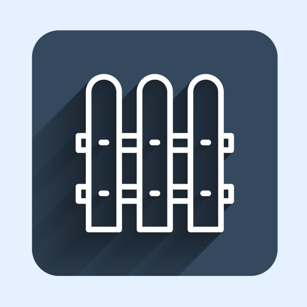 白线园林围栏木图标与隔离图片下载