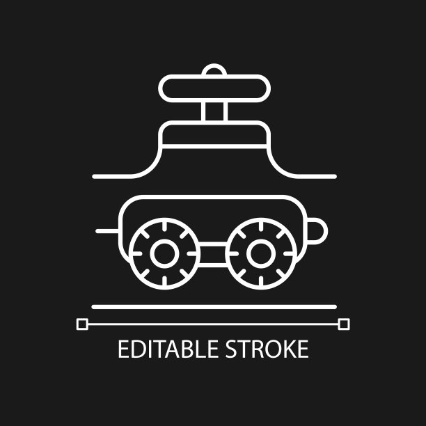 管道检测机器人白色线性图标为黑色图片下载