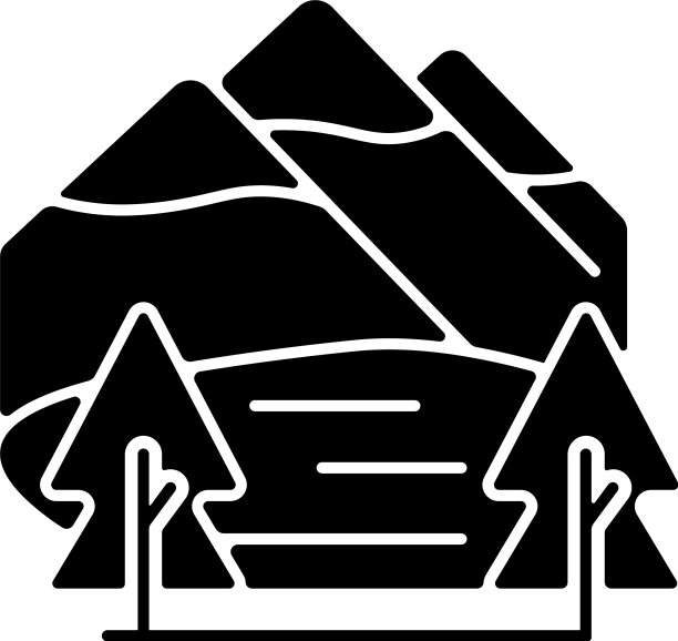 雪佛善道国家公园黑色象形图标图片下载