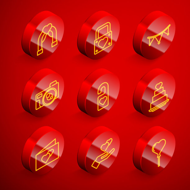 定线婚庆拱锁与心狂欢图片下载