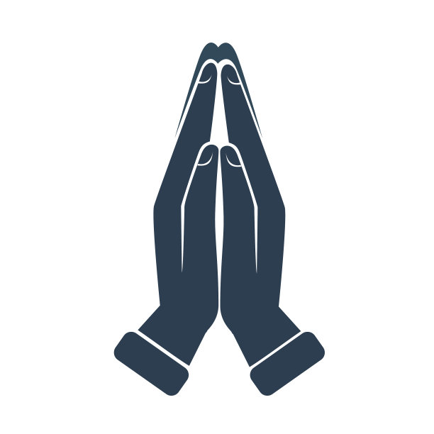 灰色背景上的图标祈祷图片下载