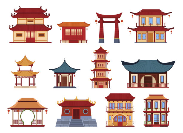 传统亚洲建筑外置图片下载