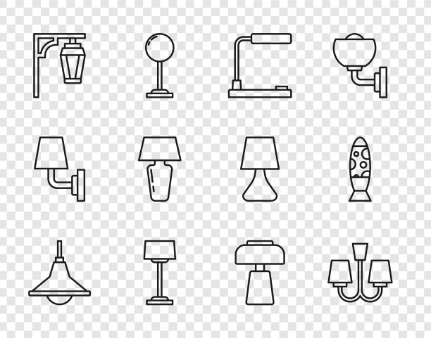 集线吊灯、台灯、地板复古图片下载
