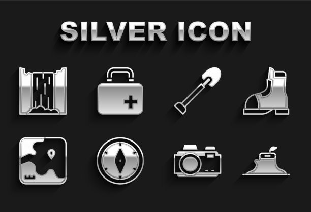 设置指南针猎人靴子树树桩照片图片下载