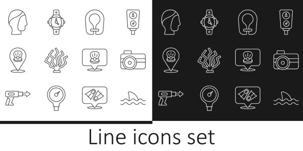 为潜水员生活设置线鲨摄影相机图片下载