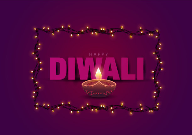 排灯节横幅，印度节日快乐图片下载