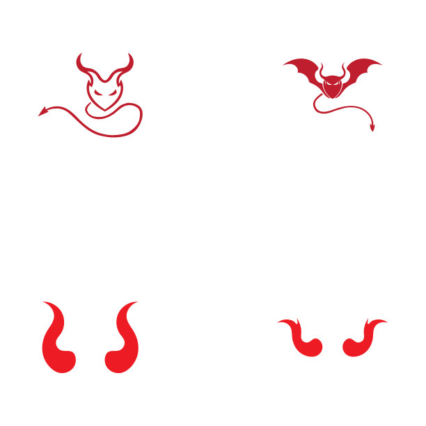 魔鬼号角图标设计模板图片下载