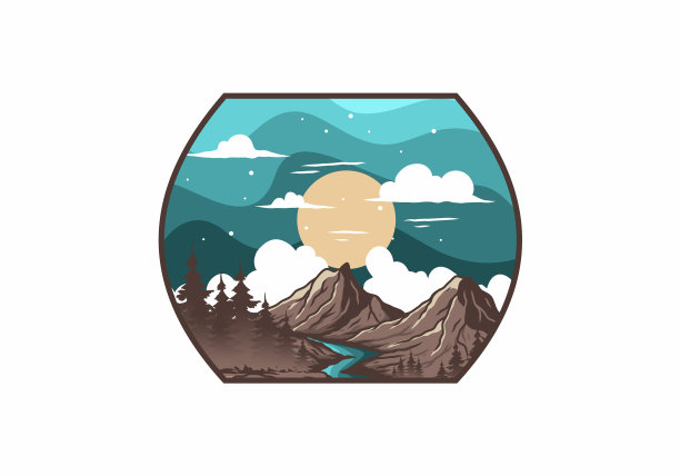 多彩的山地图形图片下载