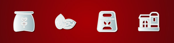 集面粉种子袋装满种子植株和图片下载