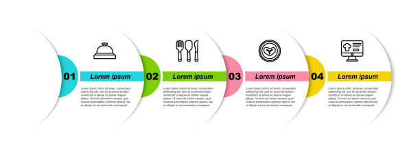 设线酒店服务铃、叉、勺、刀图片下载