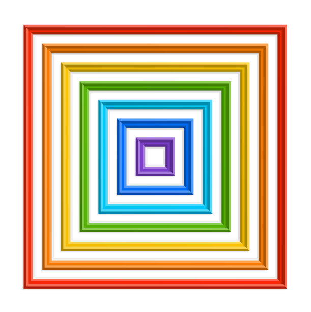 一套彩色的方形框架图片下载