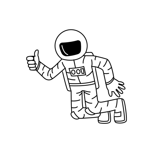 卡通版宇航员竖起大拇指设计图片下载