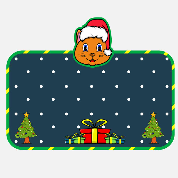 圣诞和新年贺卡与猫图片下载