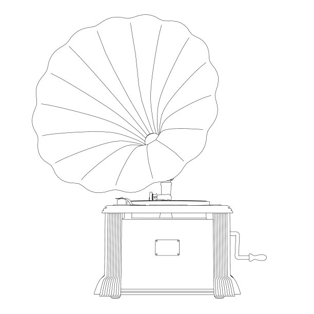 黑胶唱机的轮廓线图片下载