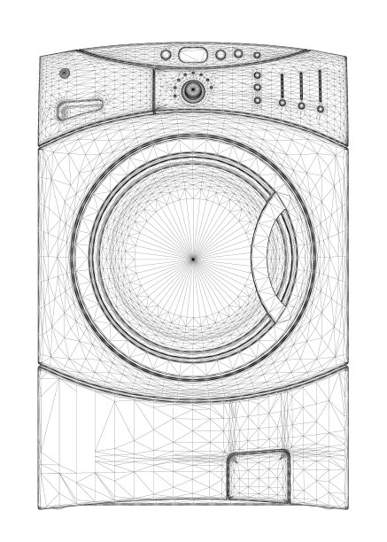 洗衣机线框由黑线组成图片下载