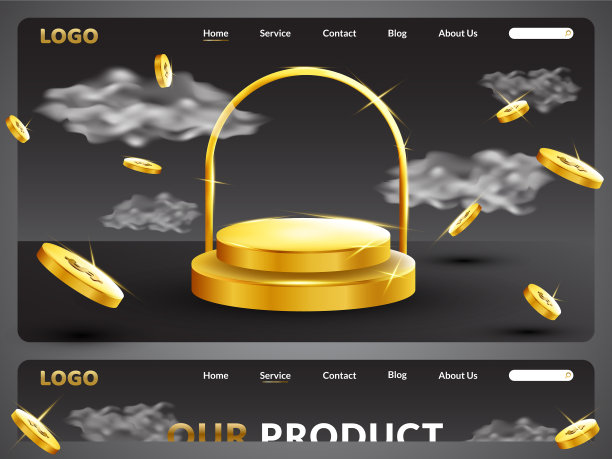 产品展示用的金色圆筒平台图片下载