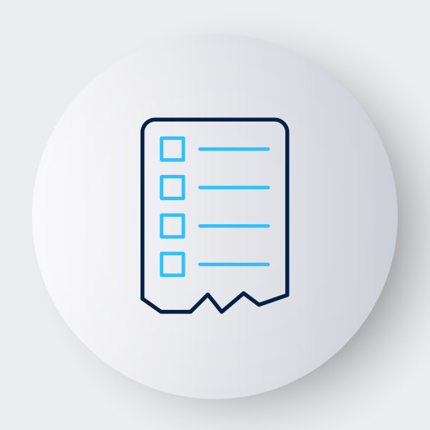 排队购物清单图标孤立在白色图片下载