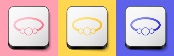 等距手镯珠宝图标孤立在粉红色图片下载