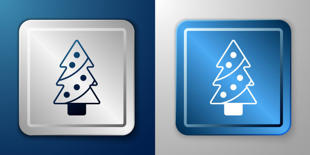 白色圣诞树装饰图标图片下载