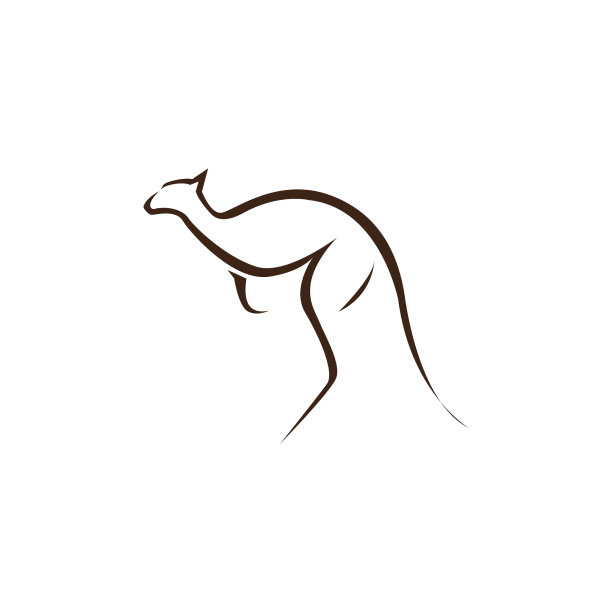 现代造型袋鼠站标志标志图标图片下载