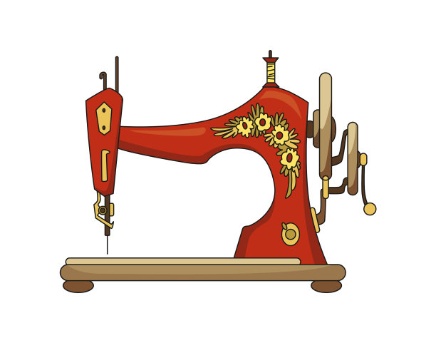缝纫机模具的复古设计形式为图片下载