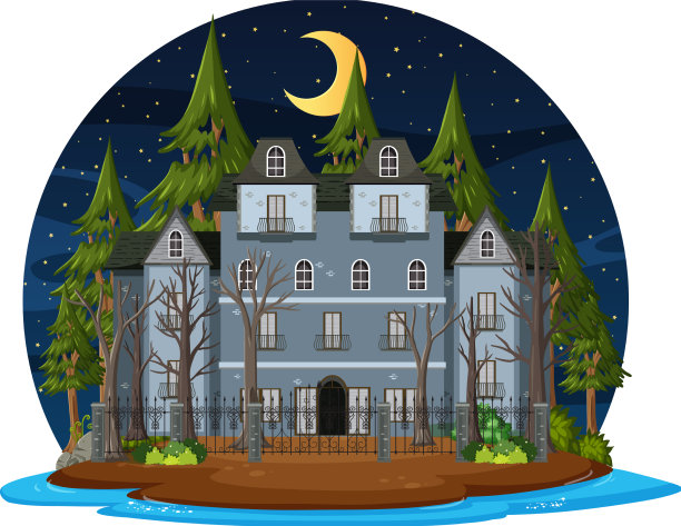 鬼屋夜景图片下载