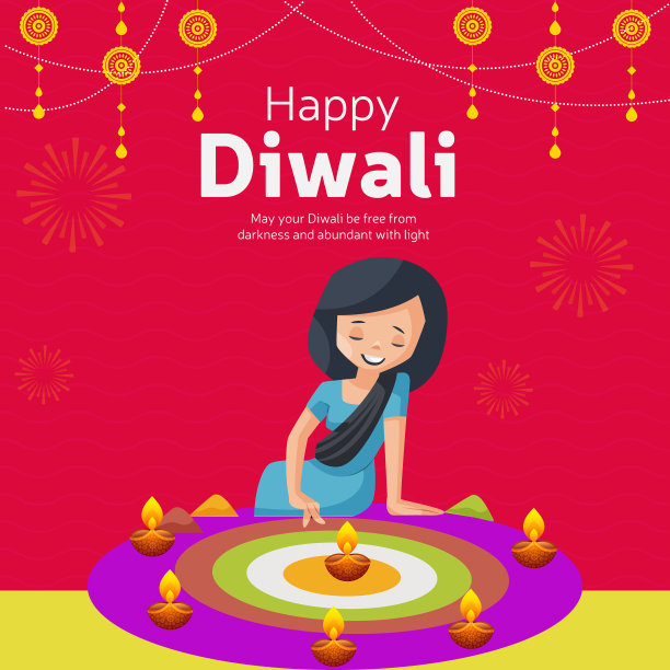 快乐排灯节的横幅设计图片下载