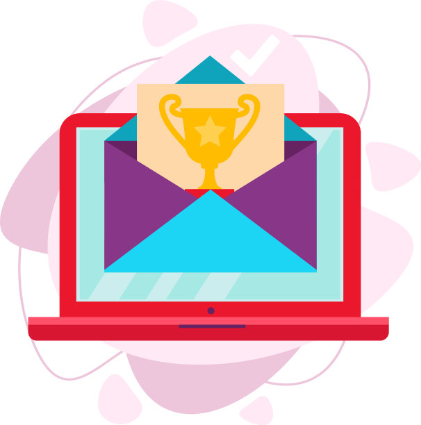 笔记本电脑显示器上的一封致获胜者的信图片下载