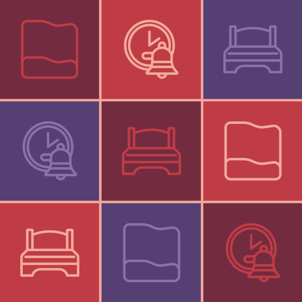 设置线枕大床和闹钟图标图片下载