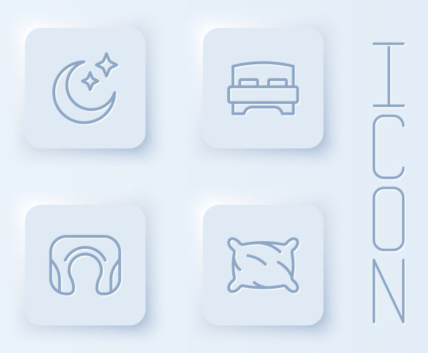 Set line月亮和星星大床旅行颈图片下载