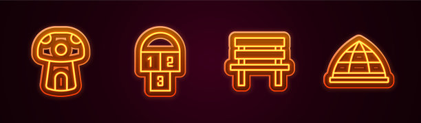 设置线蘑菇屋跳房子长凳和图片下载