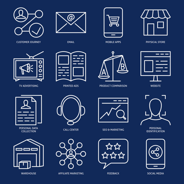 细线风格的Omni通道图标集合图片下载