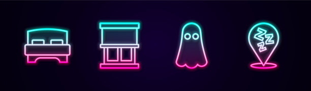 设置线大床窗户与窗帘鬼和图片下载