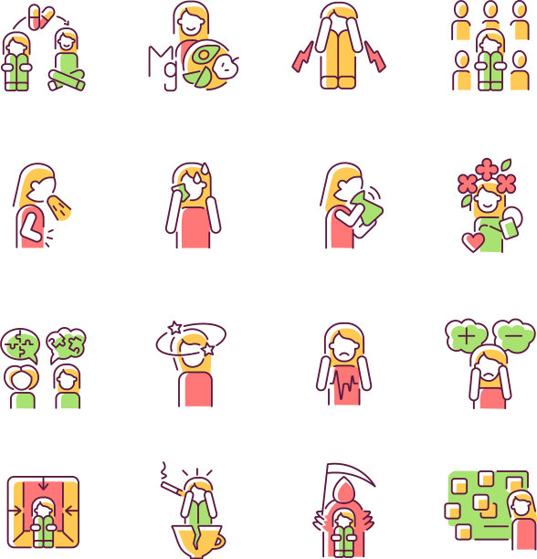 恐慌症RGB彩色图标设置图片下载