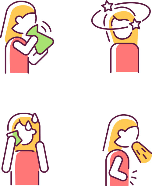 惊恐障碍症状RGB颜色图标集图片下载