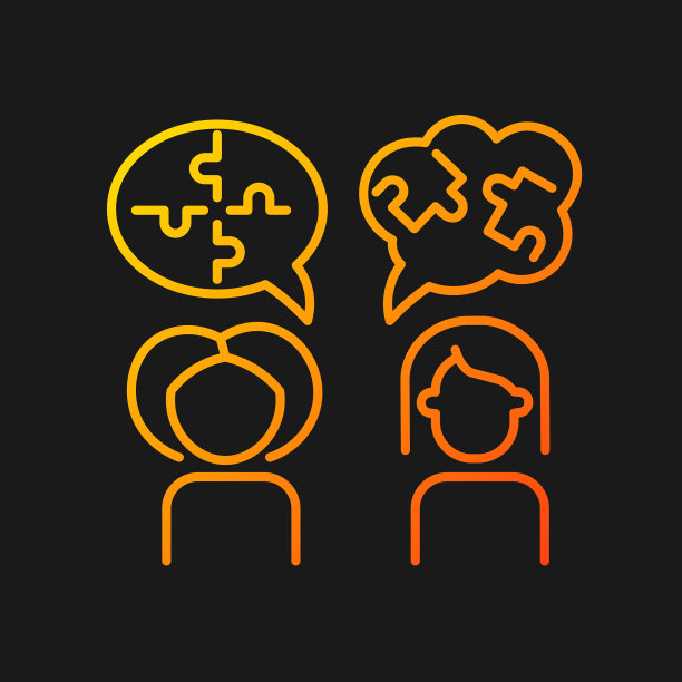 心理治疗渐变图标的黑暗主题图片下载