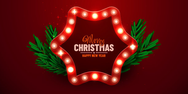 圣诞节明亮的背景复古的圣诞灯图片下载