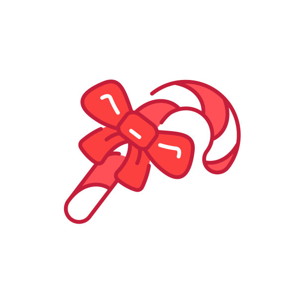 圣诞棒棒糖颜色线图标可编辑图片下载