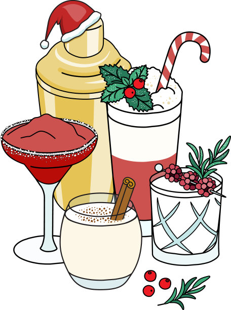 圣诞派对卡片海报或邀请设计图片下载