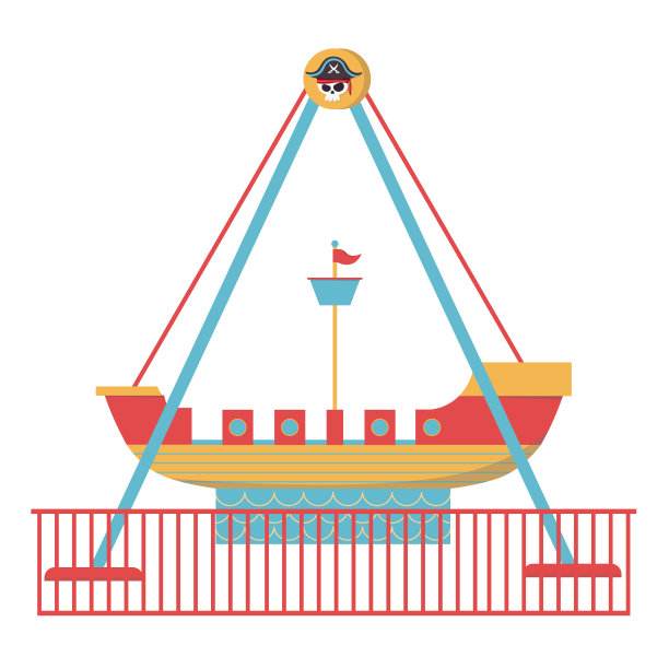 海盗船游乐园骑孤立图片下载