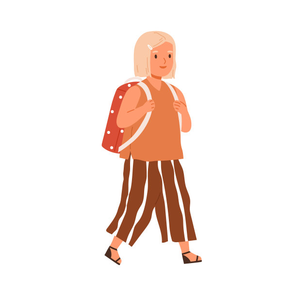 背着双肩包上小学的孩子图片下载