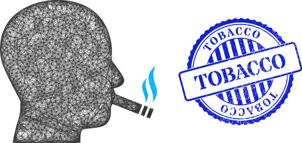 Grunge烟草邮票和网香烟吸烟者网图片下载